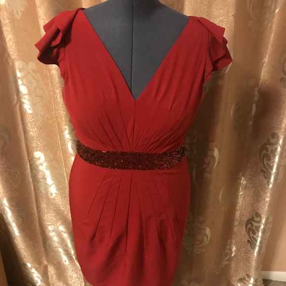 Red Cap Sleeved Short Dress NWT - Picture 1 of 4
